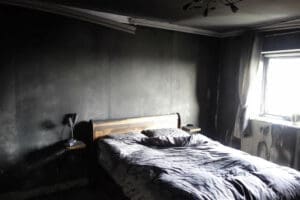 Fire damage insurance claim - Smoke damage to bedroom