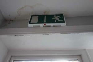 Roof leak Water Damage to the ceiling