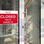 closed due to covid sign