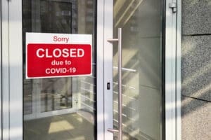 closed due to covid sign