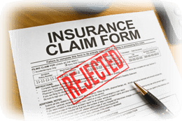 Insurance claim denied - picture of claim rejected