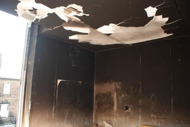 Fire Damage to apartment lounge