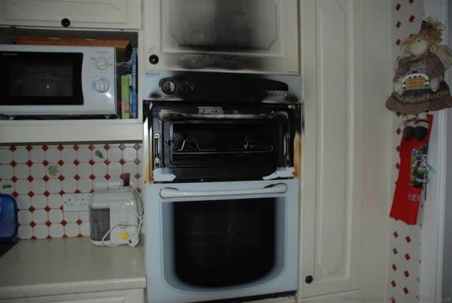 Oven Fire in kitchen unit