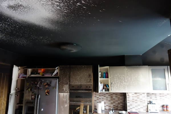 Smoke damage to kitchen