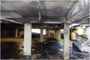 car park fire damage claim 