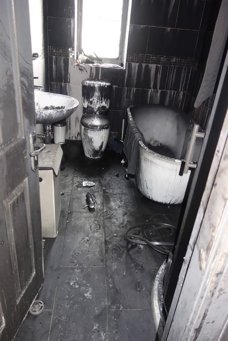 Fire damage insurance claim - Smoke damage to bathroom