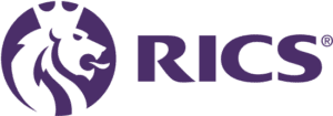 Royal Institution of Chartered Surveyors (RICS) logo displayed as a professional accreditation on an Insurance Claim Solutions page.