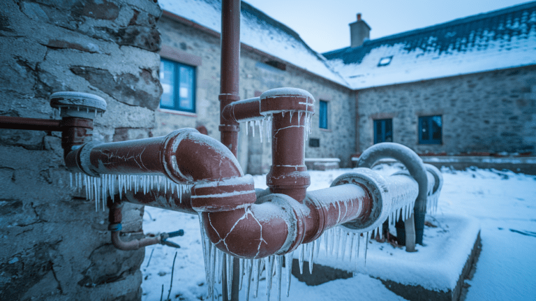 irish property with winter damaged frozen pipes