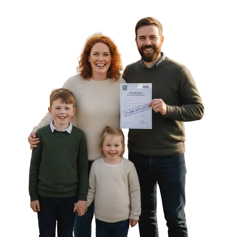 Happy Irish Family After Insurance Claim Settled