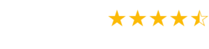 An image of Google showing a 4.5-star rating, represented by four solid gold stars and one half-filled gold star.